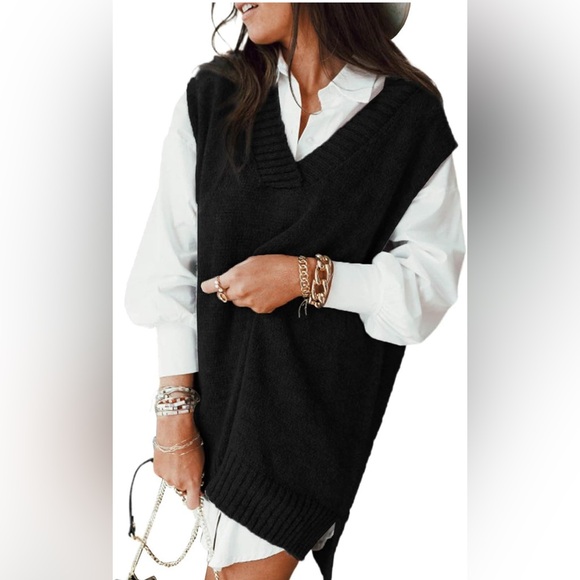 Sweaters - Women’s Black Sweater Vest